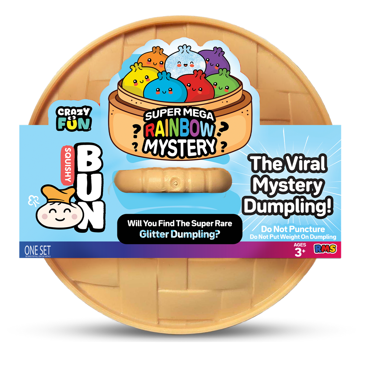 Crazy Fun Super Mega Glitter Mystery Squishy Dumpling package