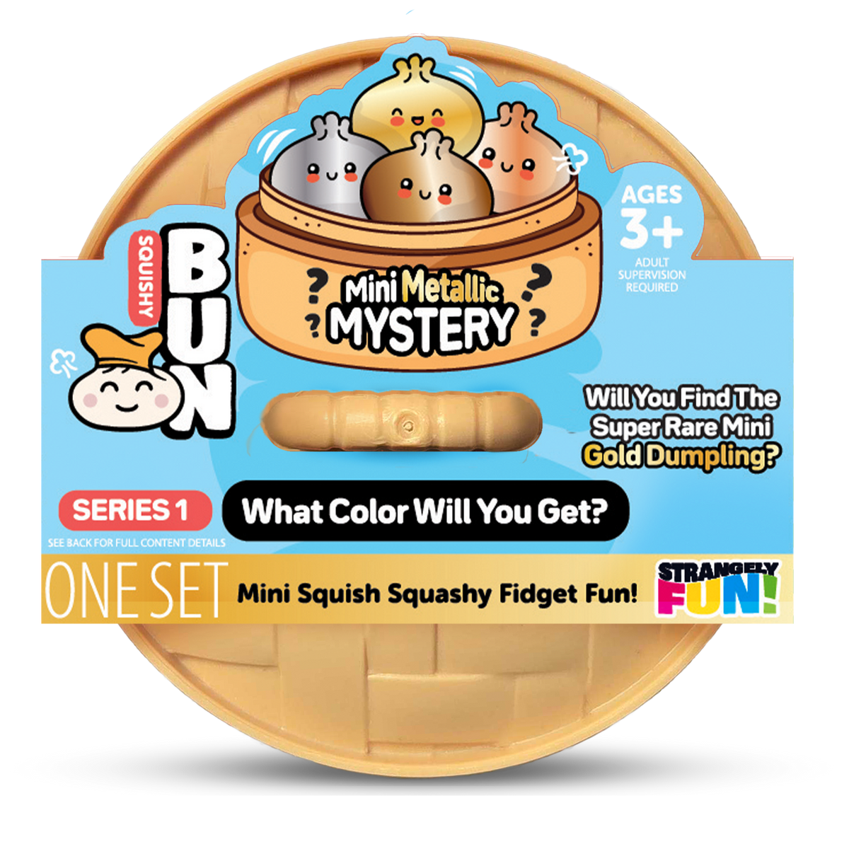 Crazy Fun Mini Metallic Mystery Mystery Squishy Dumpling package