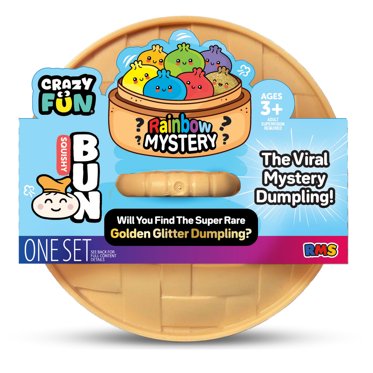 Crazy Fun Golden Glitter Mystery Squishy Dumpling package