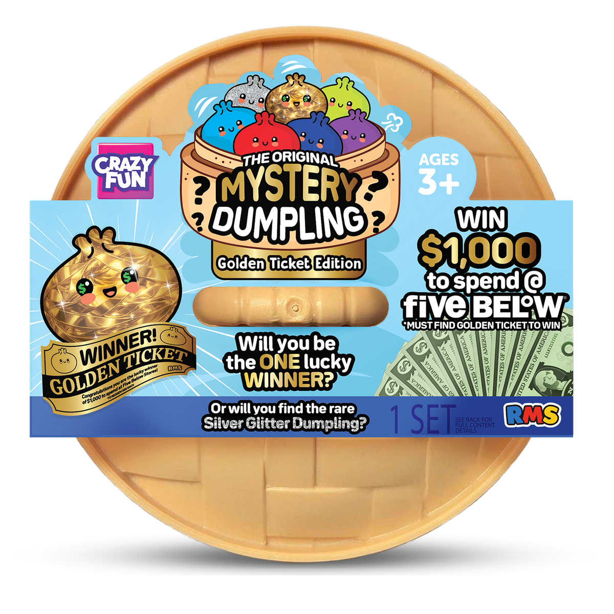 Crazy Fun Golden Ticket Mystery Squishy Dumpling package