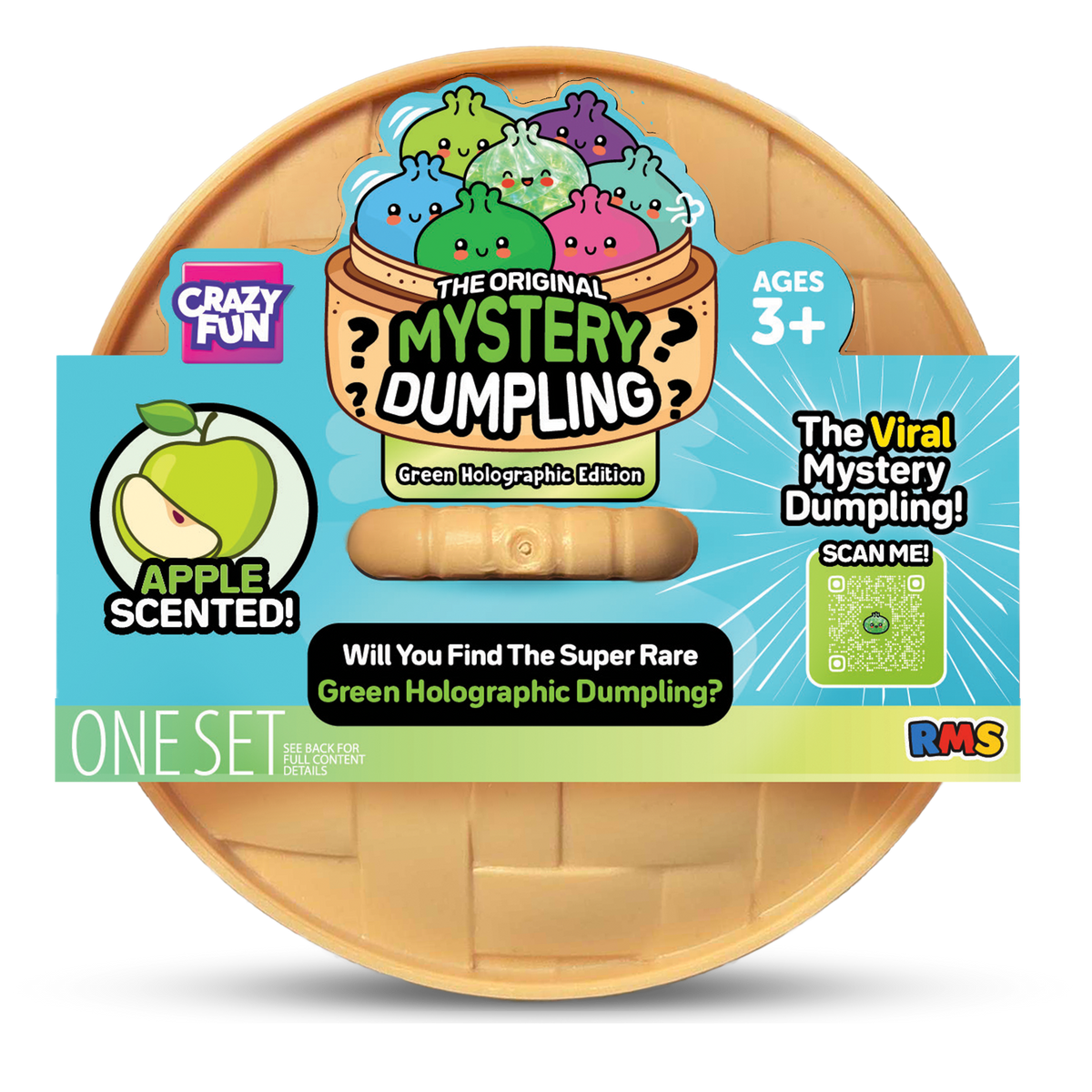 Crazy Fun Green Holographic Mystery Squishy Dumpling package