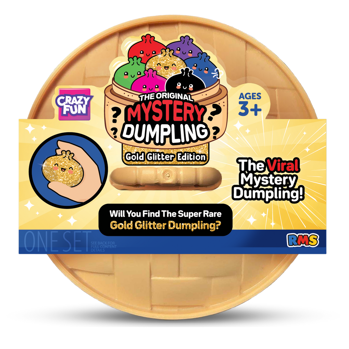 Crazy Fun Gold Glitter Mystery Squishy Dumpling package